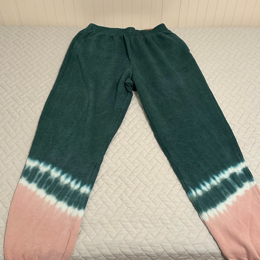 Kids Tie-Dye Joggers - Green and Pink